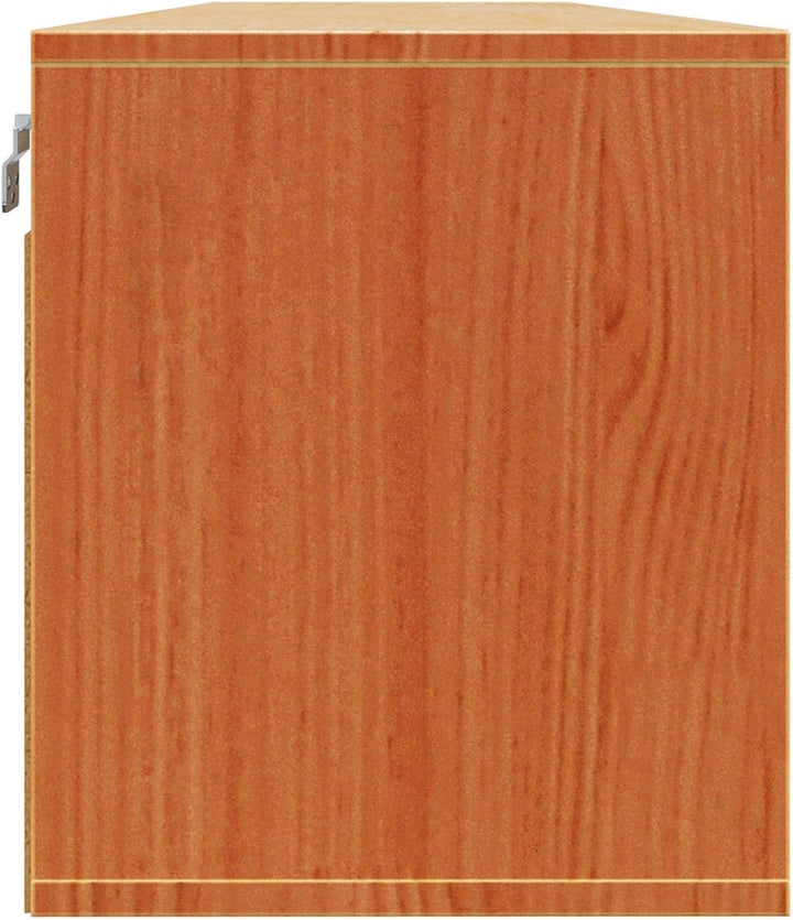 vidaXL Wandschrank mit Regal mit Tür 2 pcs Wachsbraun 80 x 30 x 35 cm, Wohnzimmer Regal, rechteckige