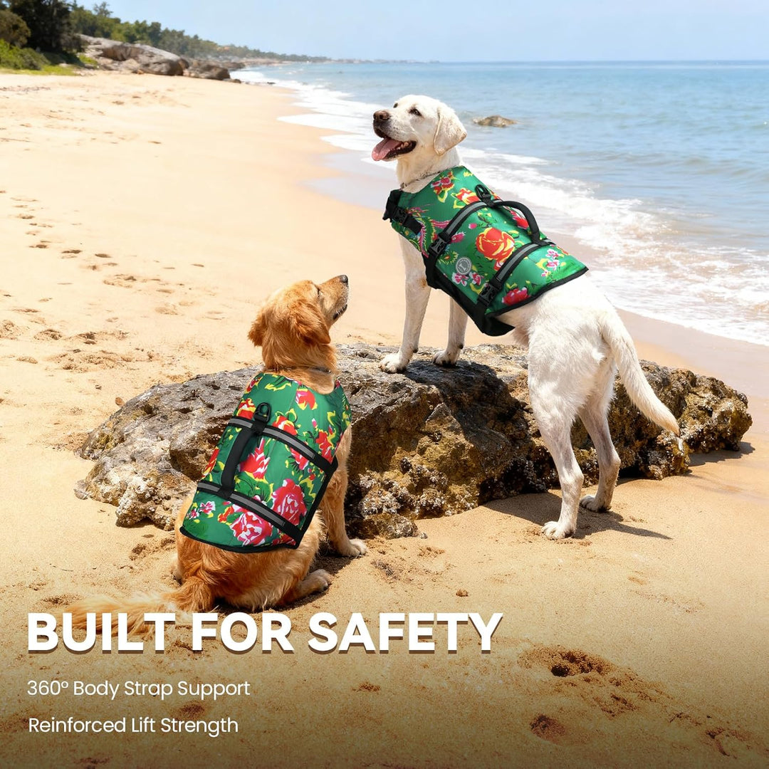 VIVAGLORY Ripstop Hunde Rettungsweste für Kleine Mittel Grosse Hunde Bootfahren, Hund Schwimmweste m