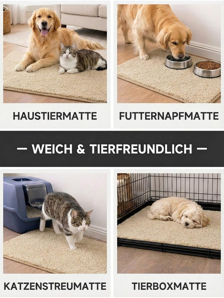 50x80cm Schmutzfangmatte Fussmatte für Innenbereich, rutschfeste Türmatte Waschbar aus Mikrofaser mi