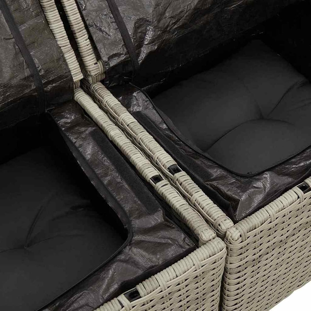 Homgoday Garten-Sofa-Set Hellgrau Poly-Rattan, Komfortabel &amp; Wetterfest für Terrasse &amp; Garten