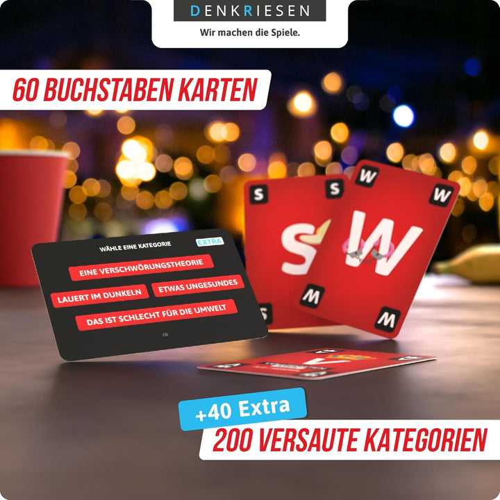 DENKRIESEN - Stadt Land Vollpfosten® – Das Kartenspiel - Rotlicht Edition - 'Jetzt wird's dreckig.'