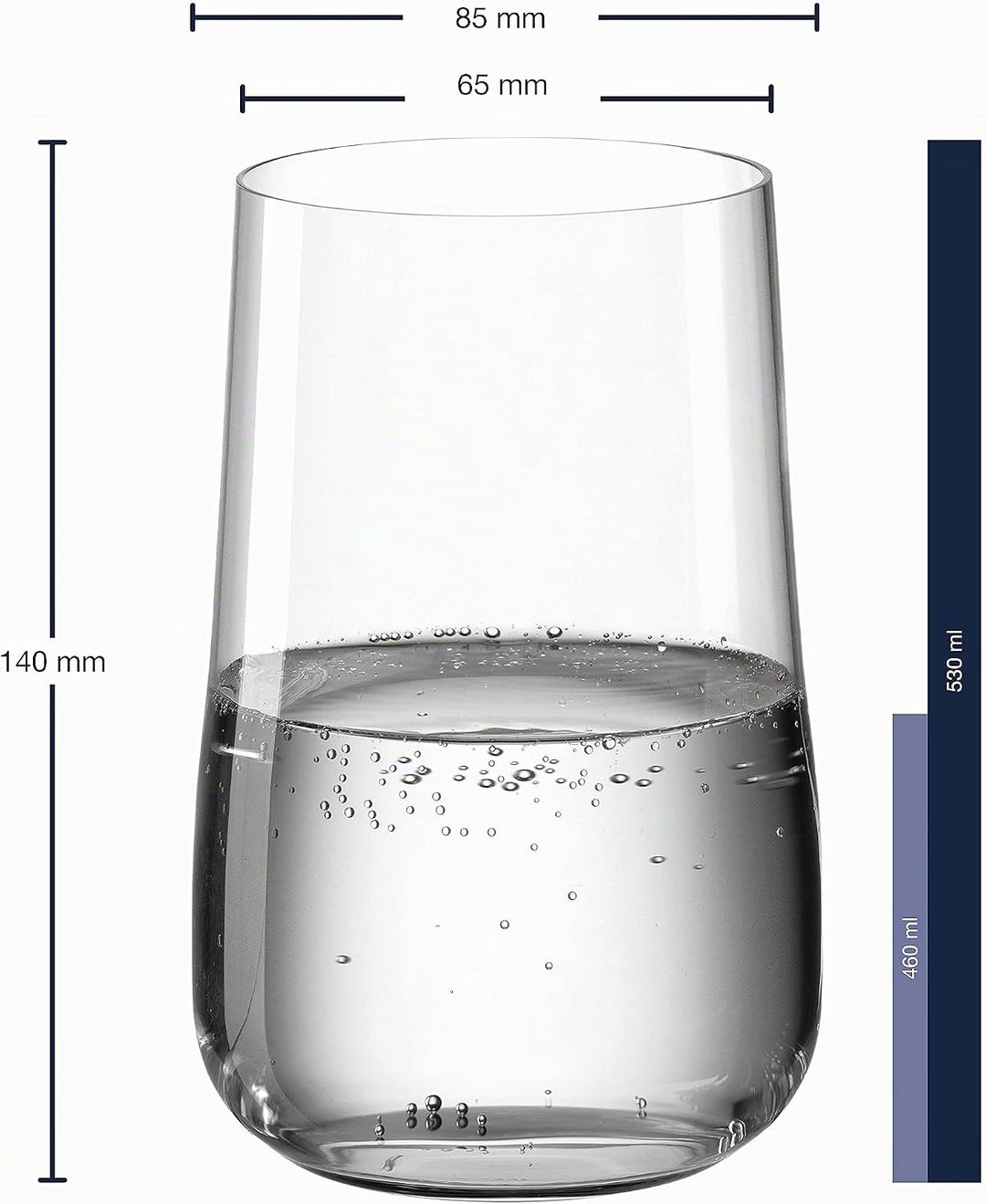 LEONARDO HOME 066417 LD Becher 530ml Brunelli 6er, Glas, 530 milliliters, Klar Trinkgläser gross, Tr
