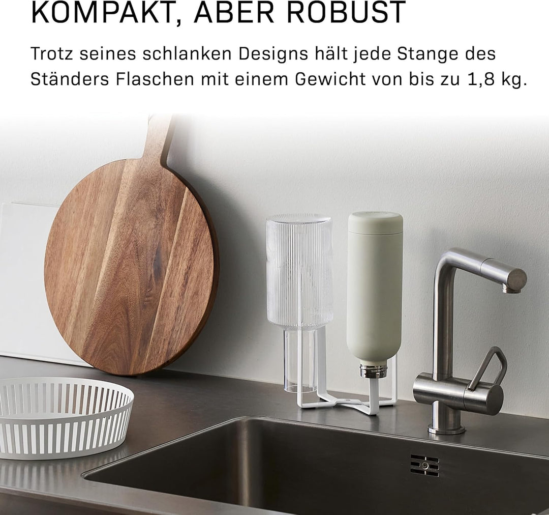 Yamazaki 6784 TOWER Mehrzweckständer für die Küche, weiss, Stahl/SILICON Harz, minimalistisch, 12 x