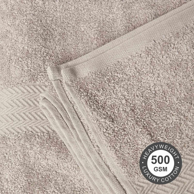 Homescapes 2er Set Luxus Duschtuch Baumwolle 70x130 cm, Handtuch Hellgrau (Grau), 100% Ägyptische Ba