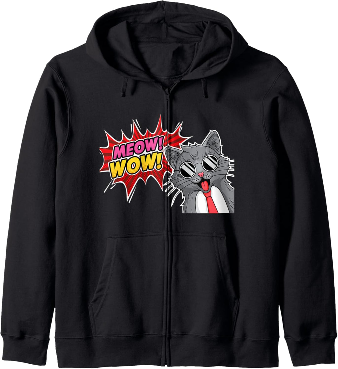 Miau Wow lustige Katze bei der Arbeit Kapuzenjacke