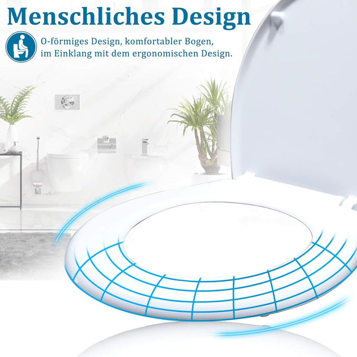 LILIIN Toilettendeckel WC Sitz, Absenkautomatik &amp; Quick-Release, Antibakteriell, Duroplast Klodeckel