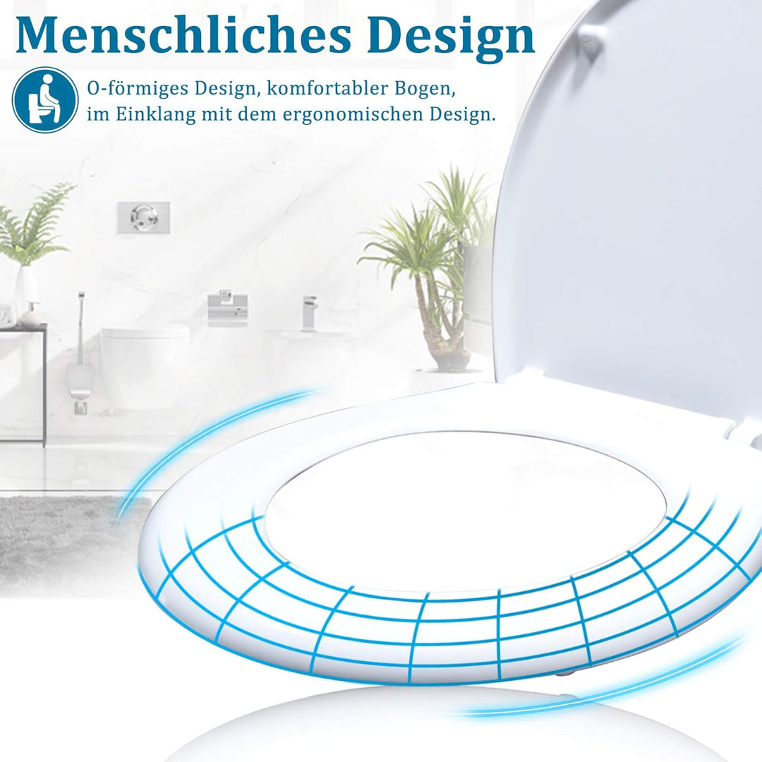 LILIIN Toilettendeckel WC Sitz, Absenkautomatik &amp; Quick-Release, Antibakteriell, Duroplast Klodeckel