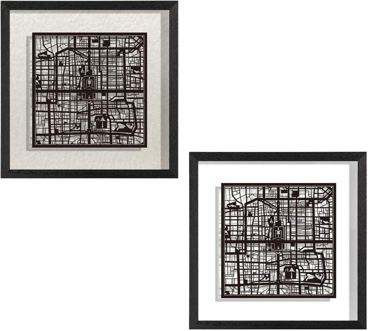 O3 DESIGN STUDIO - Marco de Papel para mapas, 22,8 x 22,8 cm, en Caja de Regalo, Fondo, autocambiant