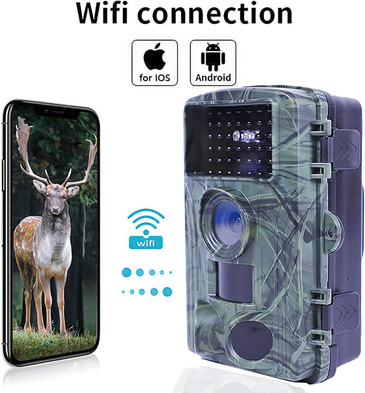 GOXAEEE Wildkamera, 60 MP 4K Video Wildkamera mit 2.0" LCD-Bildschirm, Wildkamera mit Bewegungsmelde