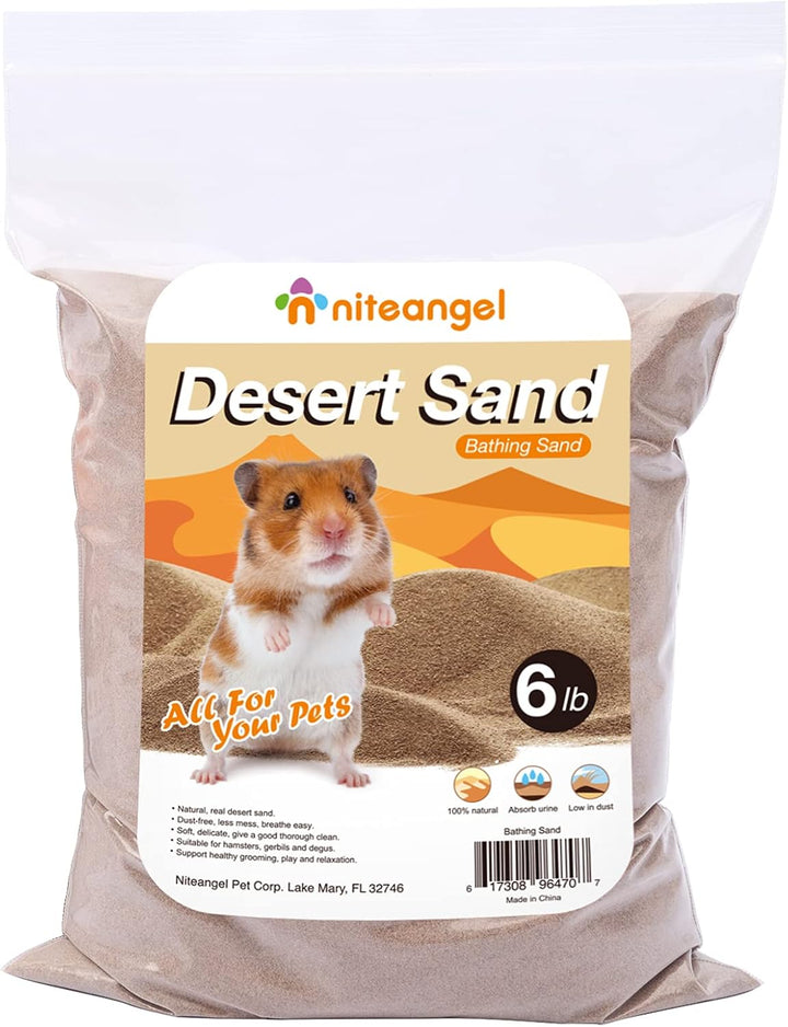 Niteangel Hamster Wüstenbad Sand | Staubfreier Badesand oder Streusand für Hamster, Chinchillas, Ger