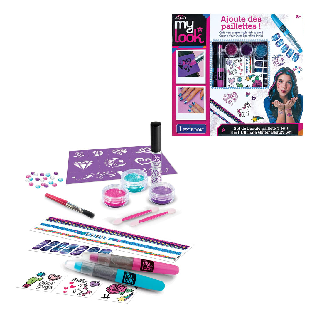Lexibook, 3-in-1 Beauty-Set, blau/pink/lila, CRSS18 | blau/pink/lila