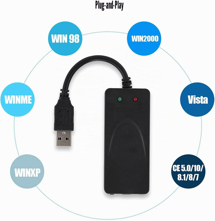 Normales DFÜ Modem, Faxmodem Dual Port USB2.0 56K Externer Modemtreiber für Win 7/Win 8/Win 10/Win X