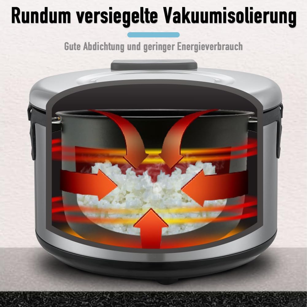 Professioneller 19L Warmhaltebehälter 100W Elektrischer Reiswärmer grosse Kapazität Antihaft-Innento