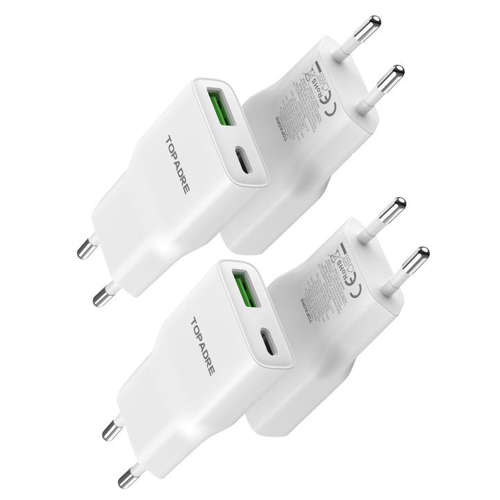 TOPADRE USB C Stecker 4-Pack, 20W Mini Ladestecker USB C Ladegerät Power Adapter für iPhone 17/17Pro