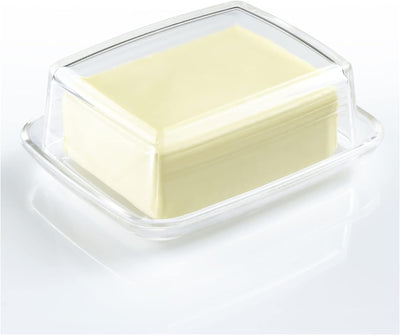 Westmark 2 Butterdosen aus Glas, Länge: 14,3 cm, Transparent, 208522E3 Glas Set 2tlg., Glas Set 2tlg