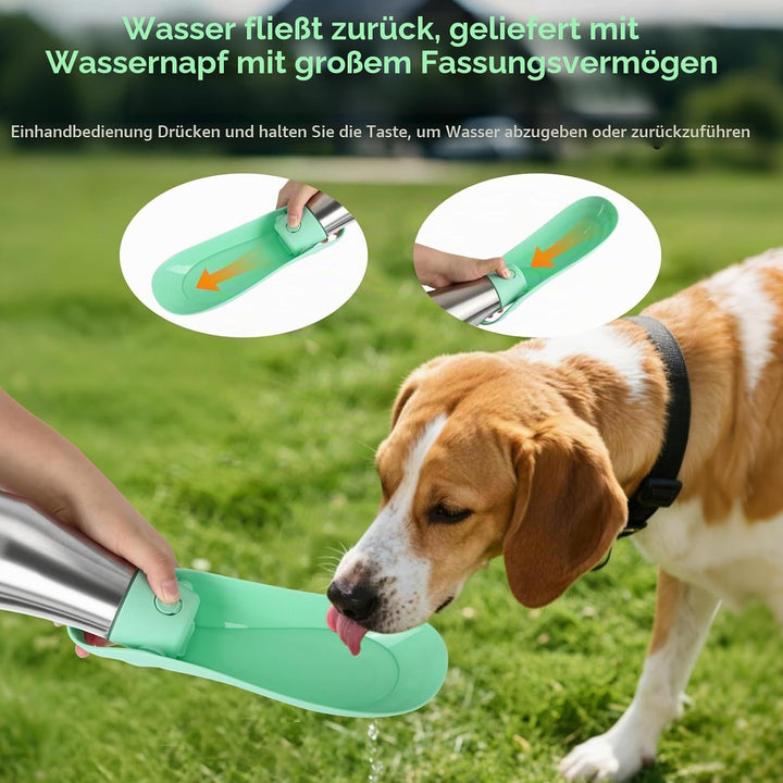 Hundetrinkflasche für Unterwegs - 750ml Trinkflasche Hunde für Unterwegs, Wasserflasche Hund- Auslau