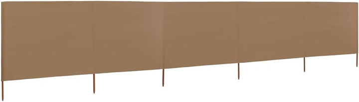 Homgoday 5 Paneele Windschutz Stoff 600x120cm Taupe Camping Windschutz Blocker Windblocker Garten St