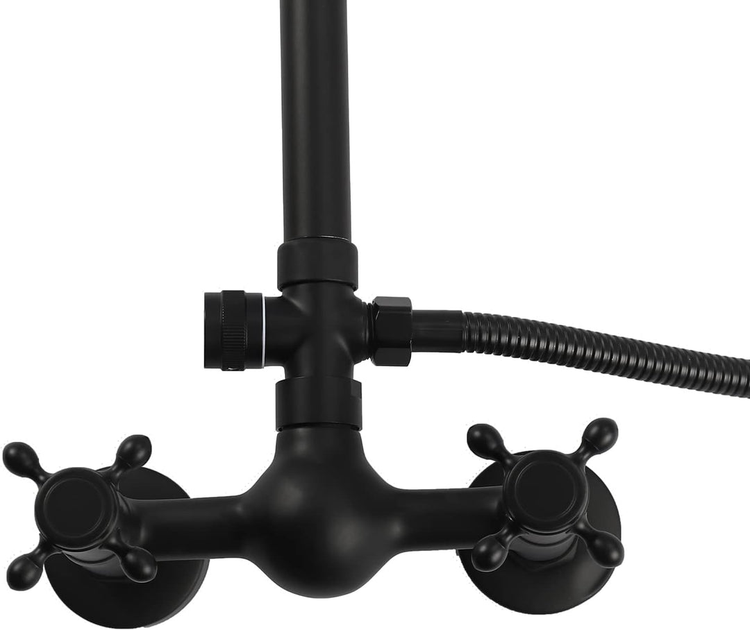 Retro Duscharmatur Duschset, Wandmontierte Regendusche aus Messing, Luxus-Regenmischer-Duschsystem f