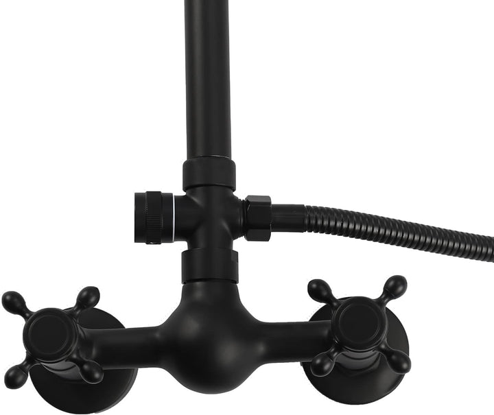 Retro Duscharmatur Duschset, Wandmontierte Regendusche aus Messing, Luxus-Regenmischer-Duschsystem f