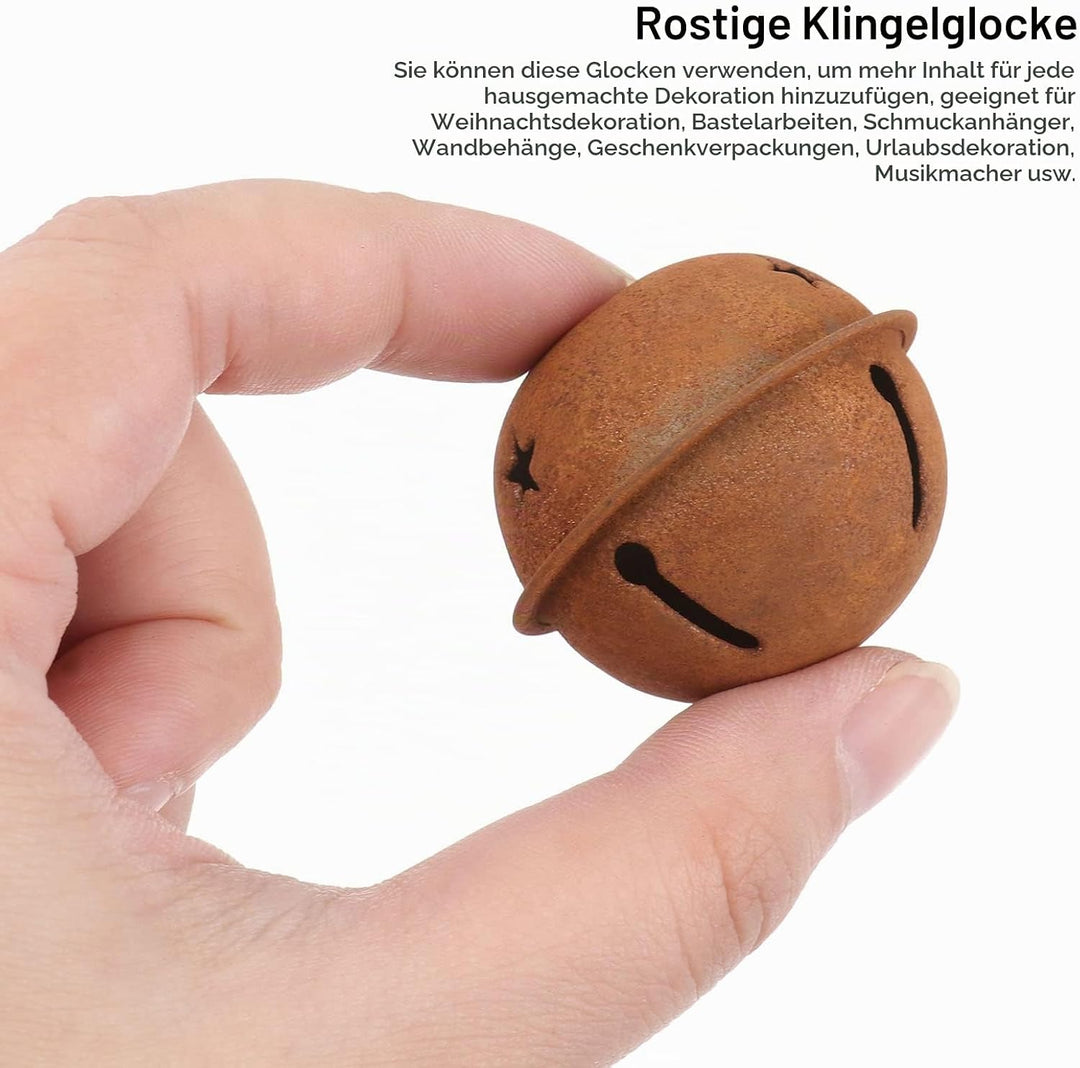 EXCEART DIY Glocken 12 Stück Rostige Klingelglocken Sternausschnitt Weihnachten Mentale Handwerk für