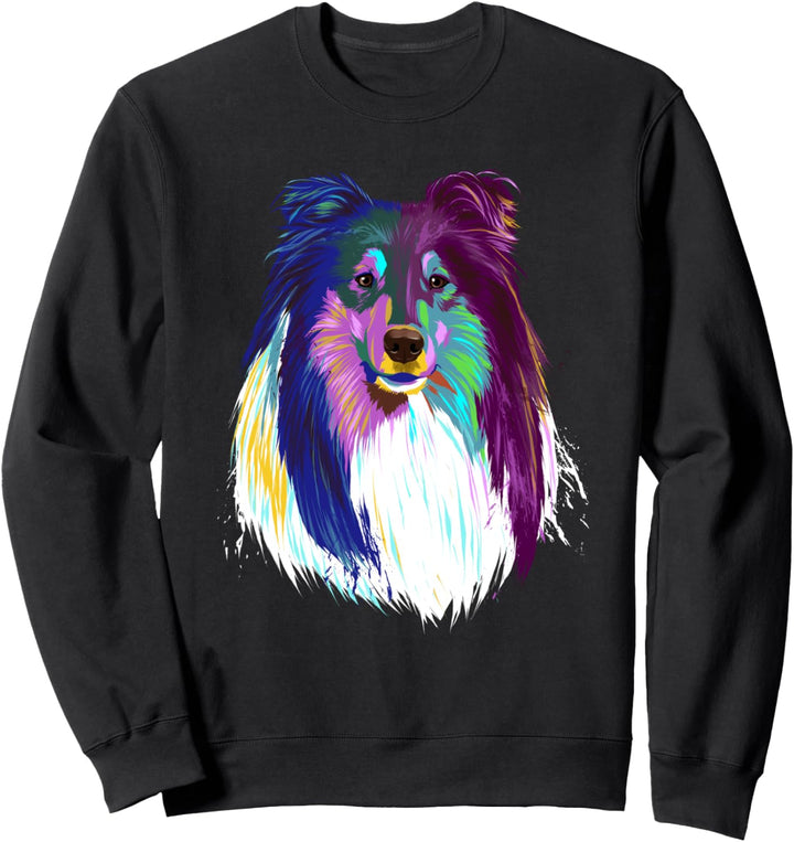 Bunter Hund Langhaarcollie Sweatshirt