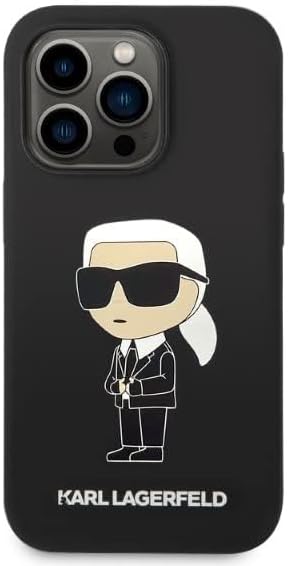 KARL LAGERFELD KLHCP14LSNIKBCK Hülle für iPhone 14 Pro 6,1" hardcase Schwarz Silicone Ikonik