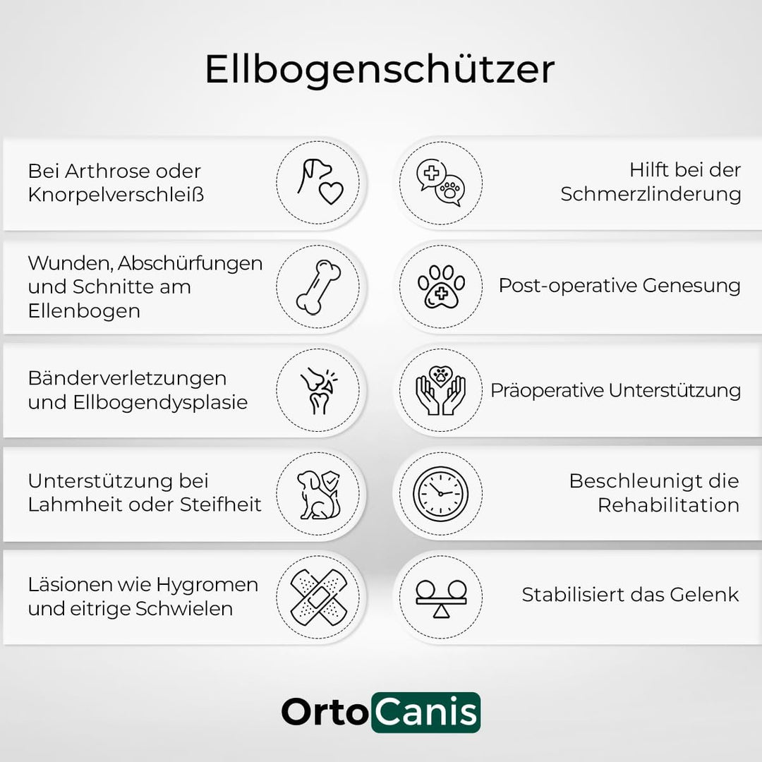 Ortocanis - Ellenbogenbandage für Hunde - Ellenbogenschoner für Linkes - Bei Arthrose im Ellbogen -
