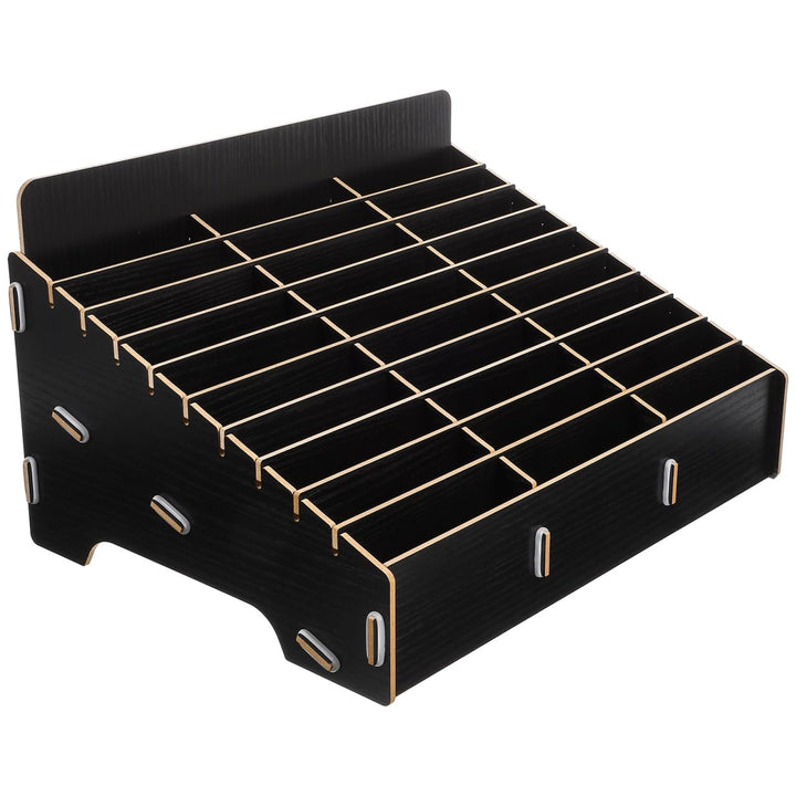 Operitacx Holz Handy Aufbewahrungsbox Mit 30 Gitter Fächer Nachhaltiger Desktop Organizer Für Büro U