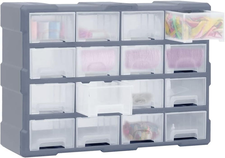 Myheimly Multi-Schubladen-Organizer 16 Schubladen 52x16x37 cm Grau 16 Schubladen, Grau 16 Schubladen
