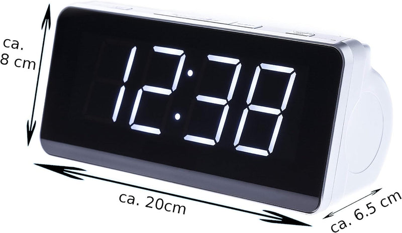 Camry CR1156 Uhrenradio (Radio/Digitaler LCD Wecker, Dual Alarm, Weckfunktion) Weiss, CR 1156
