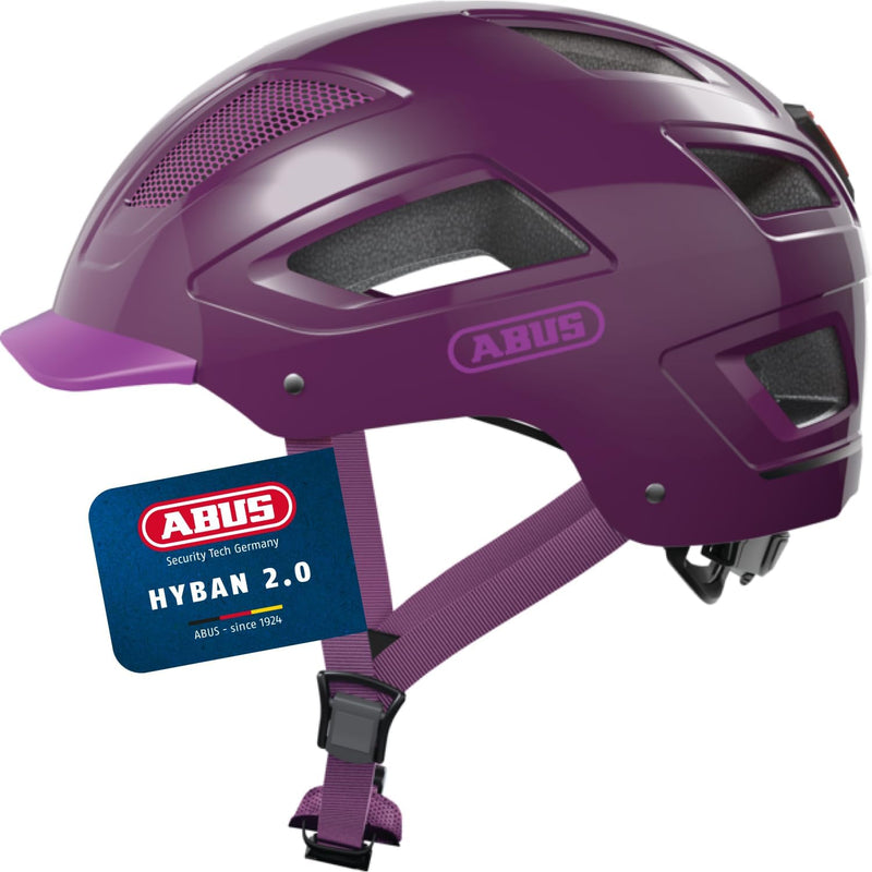 ABUS Stadthelm Hyban 2.0 - Fahrradhelm mit Rücklicht, ABS-Hartschale, guter Passform - für Damen und