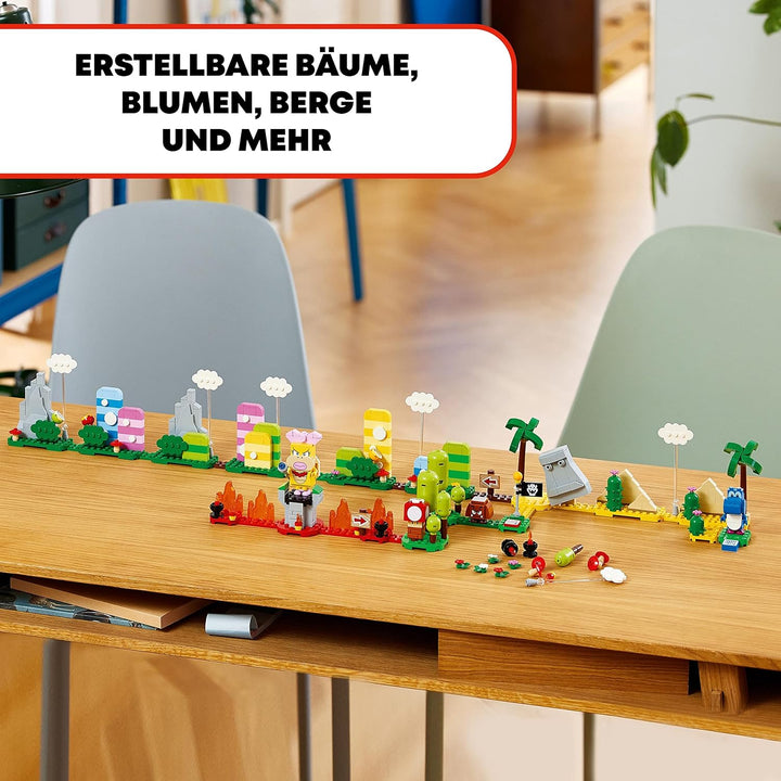 LEGO 71418 Super Mario Kreativbox - Leveldesigner-Set mit Gras, Lava und Wüstenmodellen zum Kombinie