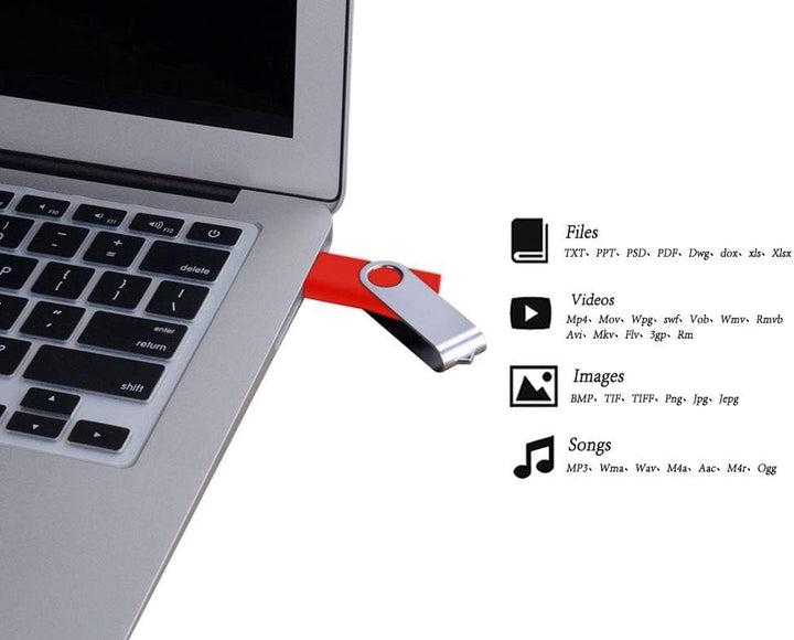 10 Stück Speichersticks 8GB USB-Stick Einklappbar USB 2.0 Memory Sticks 8 GB Flash Drive Rote Datena