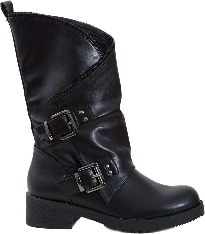 Toocool - Stiefel, Damen, niedrig, Biker, Stiefel, Stiefel, Schnallen Amphibien SA9907 41 EU B513 Sc