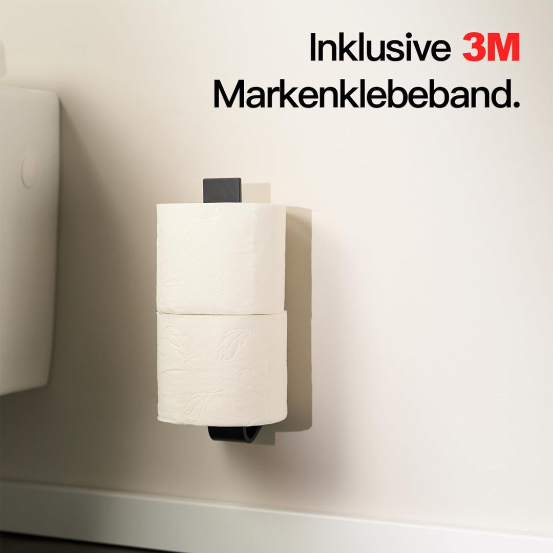 Designfabrik Hamburg Ersatzrollenhalter ohne Bohren | Toilettenpapierhalter selbstklebend für 2 Klor
