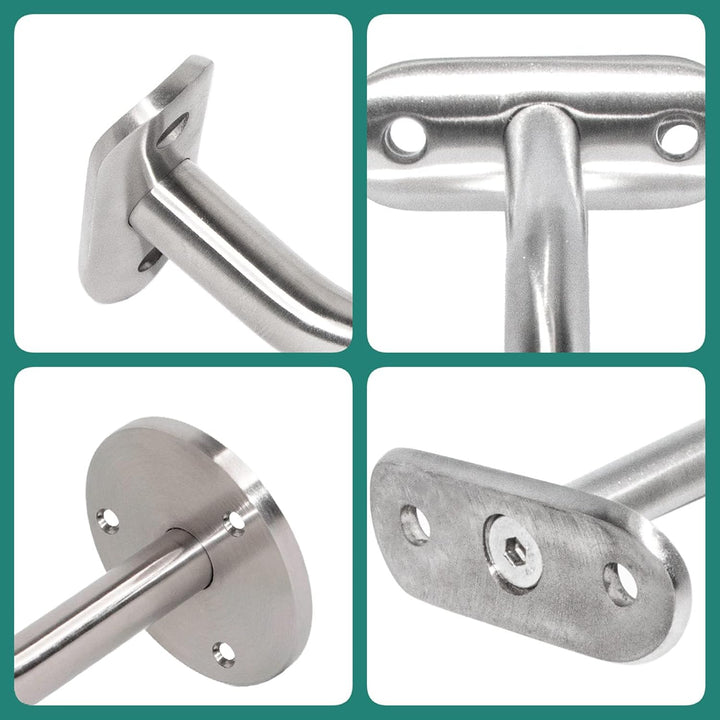 PRIOstahl Handlaufhalter Handlauf Wandhalter Handlaufstütze - 4 x Handlaufträger an die Wand für 42,