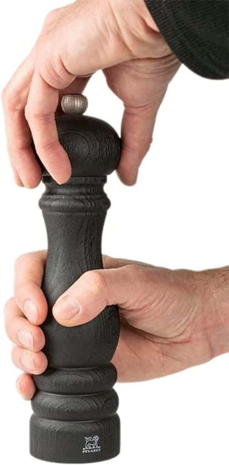 PEUGEOT - Salzmühle Paris Nature Black 22 cm + Salz - Klassische Mahlgradeinstellung - Aus recycelte