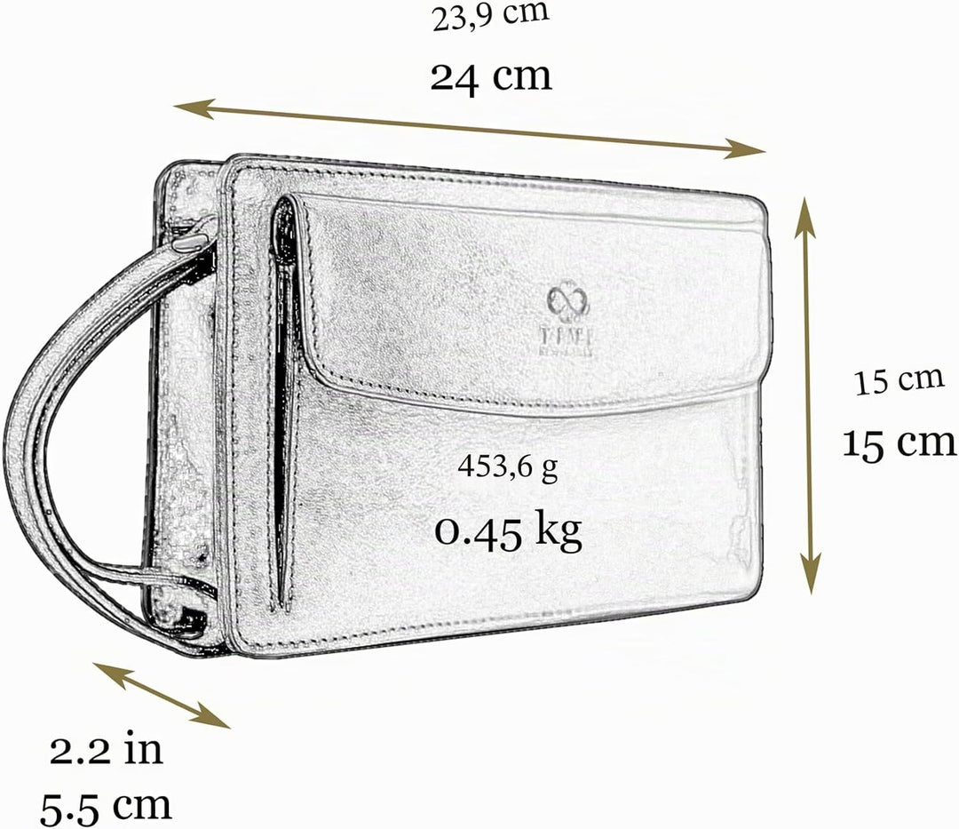 Time Resistance Lederclutch für Herren - Herren Handtasche - Ledertasche Herren - Edles Portmonee -