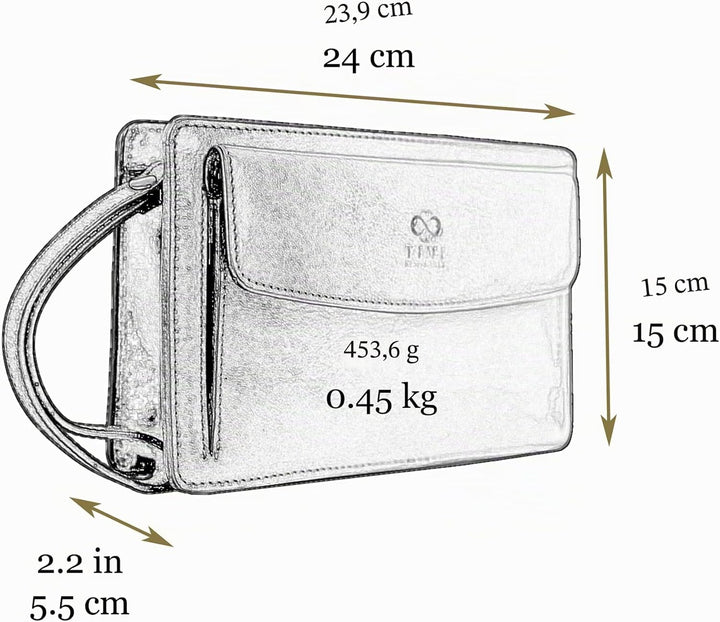 Time Resistance Lederclutch für Herren - Herren Handtasche - Ledertasche Herren - Edles Portmonee -