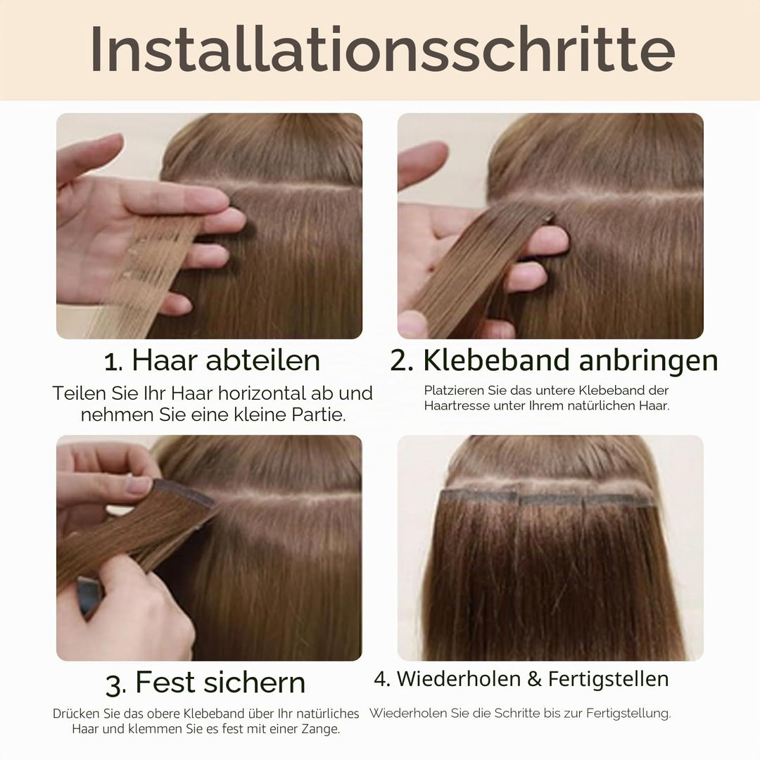 hotbanana Tape in Extensions Echthaar, 35cm Tape Extensions Echthaar 14 Zoll 20 Stück 50g Platinblon