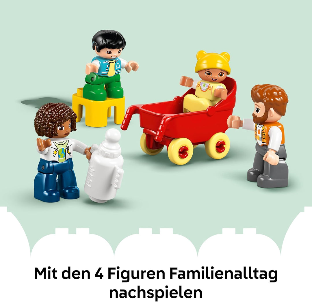 LEGO DUPLO 3-in-1 Modernes Familienhaus mit Figuren - Kleinkinder Lernspielzeug für Feinmotorik - Mo