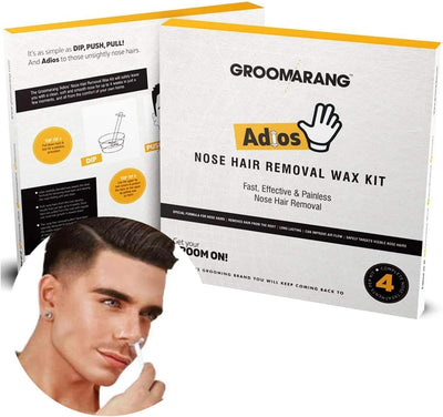 Groomarang 'Adios' Nasenhaarentfernung Wachs Kit Nasen- und Ohrhaare - schmerzlos, effektiv und sich
