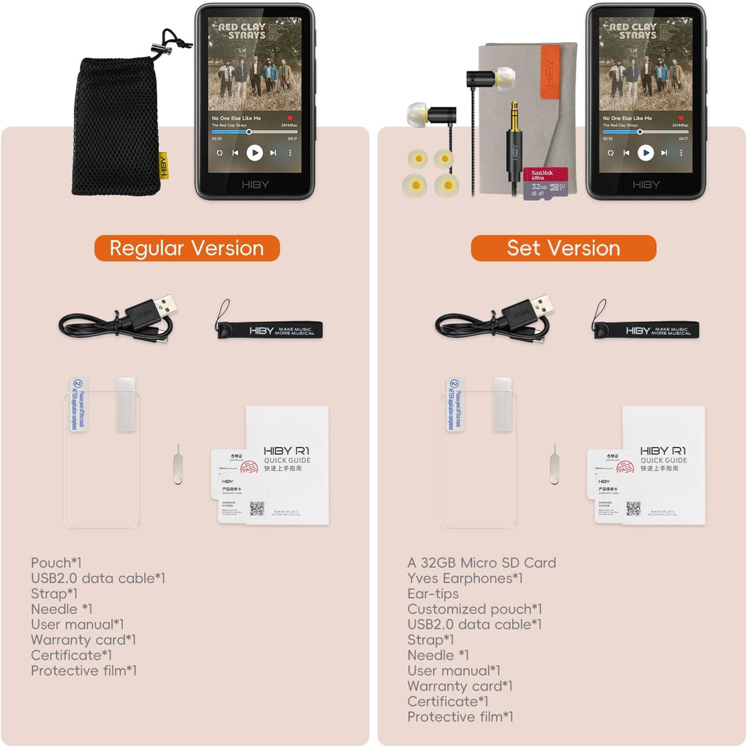 HiBy R1 HiFi MP3 Player mit Bluetooth 5.1 Tidal Qobuz DSD 256 Native Lossless Music Player mit Touch
