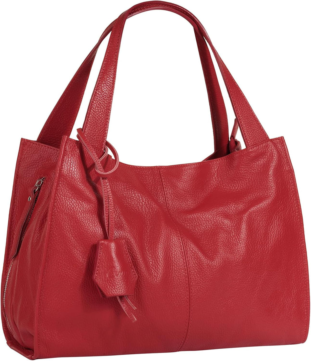 Shopper Echt Leder Damen Made in Italy, Smartphonefach, Ledertasche Damen, Handtasche Echtleder, Umh