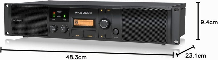 Behringer NX3000D Ultraleichter 3000-Watt-Class-D-Leistungsverstärker mit DSP-Steuerung und SmartSen