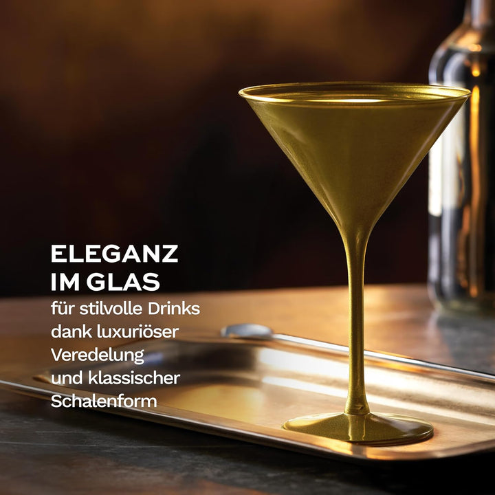 Stölzle Lausitz Cocktailschale Elements 240ml I Martini Gläser 6er Set I gold I Cocktailgläser spülm