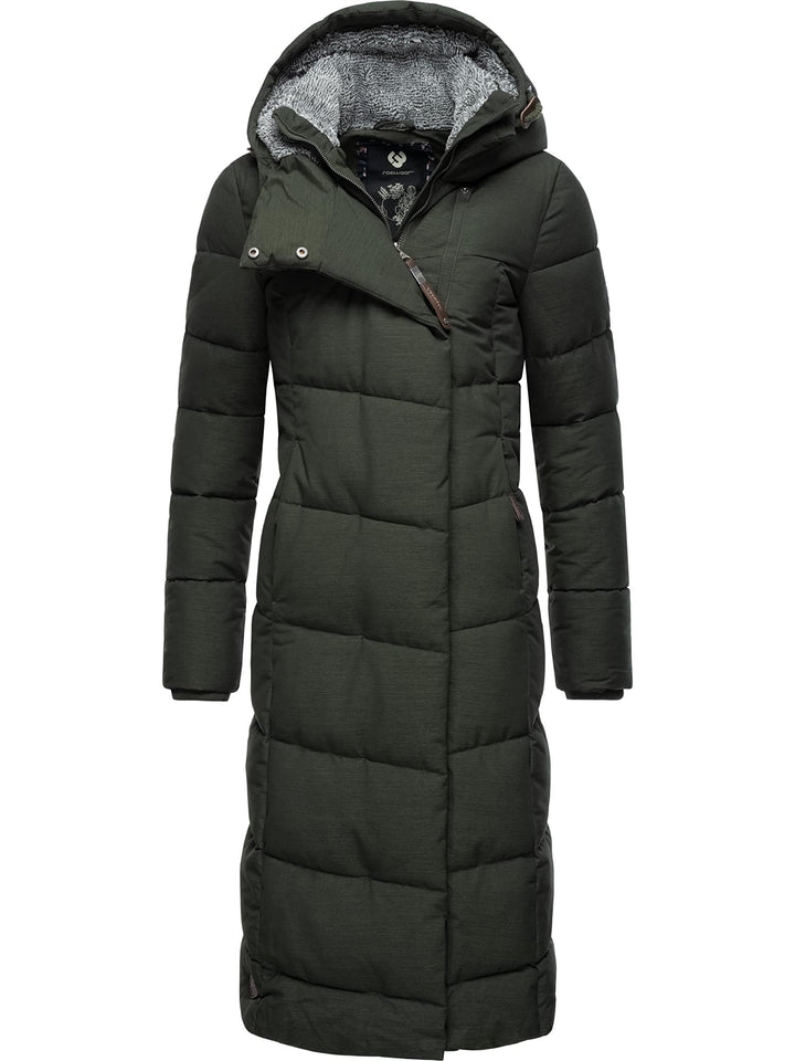 Ragwear Damen atmungsaktiver Wintermantel Warmer wasserdichter Steppmantel lang mit Kapuze Pavla Lon