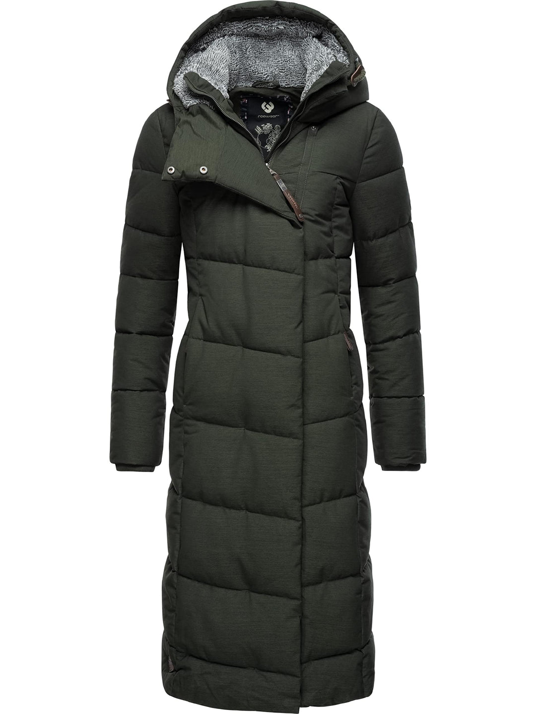 Ragwear Damen atmungsaktiver Wintermantel Warmer wasserdichter Steppmantel lang mit Kapuze Pavla Lon