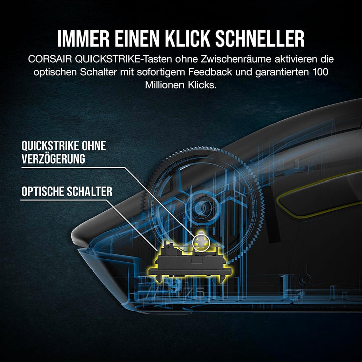 Corsair M75 Wireless RGB Leichte FPS Gaming-Maus – 26.000 DPI – Austauschbare Seitentasten – iCUE-Ko