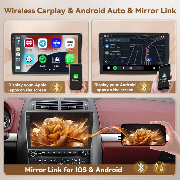 Hikity Android 15 4+128G Autoradio für Peugeot 407 2004-2011 mit 9 Zoll Incell Touchscreen, Autoradi